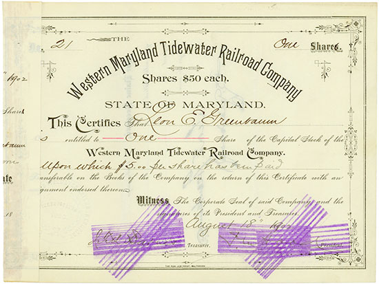 Western Maryland Tidewater Railroad Company