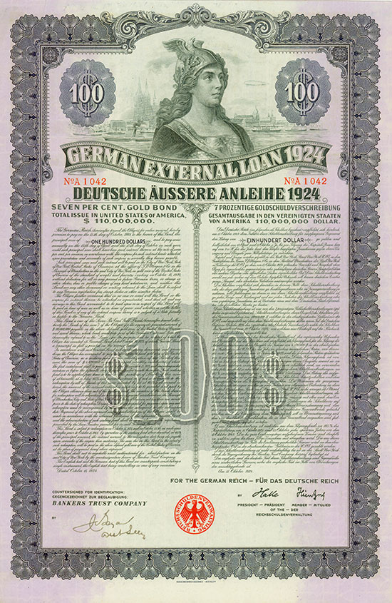 Deutsches Reich - German External Loan 1924 (Dawes-Anleihe)