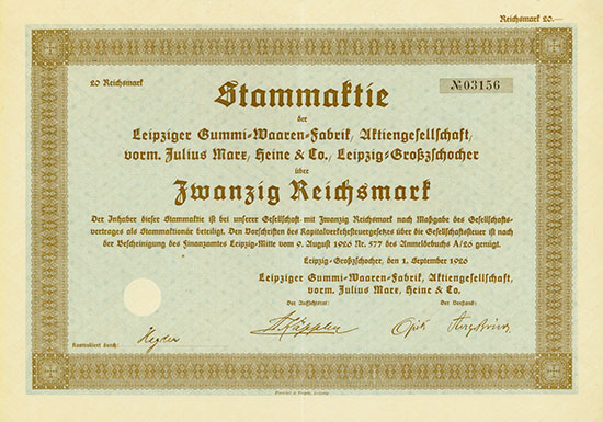 Leipziger Gummi-Waaren-Fabrik AG vorm. Julius Marx, Heine & Co.