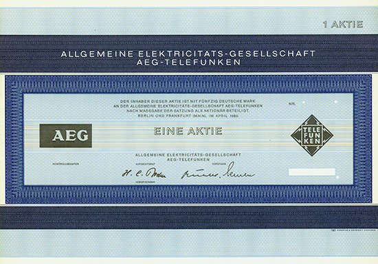 Allgemeine Elektricitäts-Gesellschaft AEG-Telefunken [3 Stück]