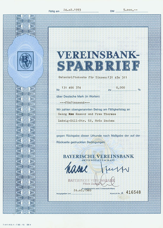 Bayerische Vereinsbank AG