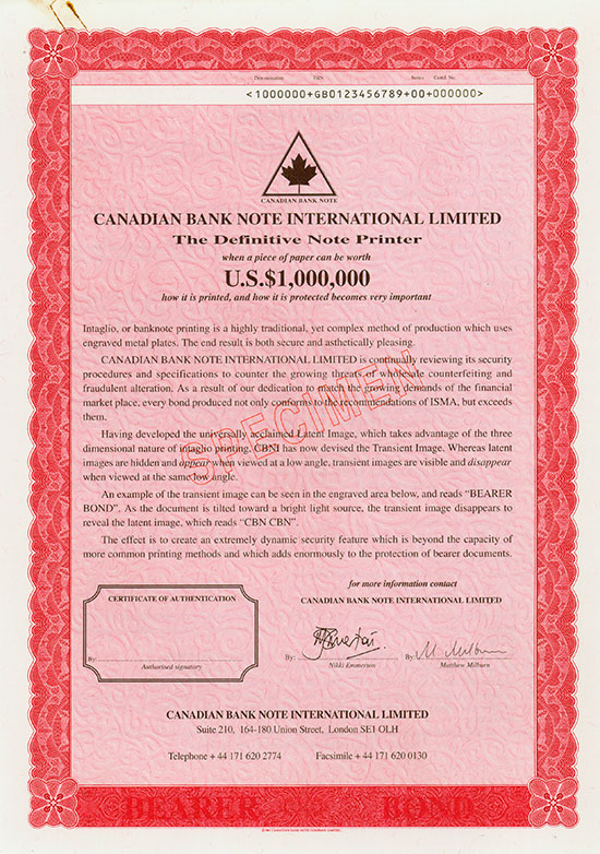 Canadian Bank Note International Limited
