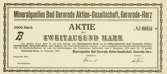 Mineralquellen Bad Gernrode AG [MULTIAUKTION 3]