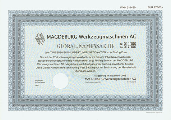 MAGDEBURG Werkzeugmaschinen AG