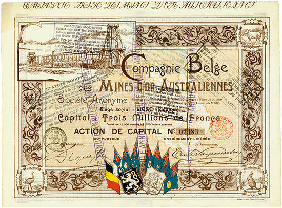Compagnie Belge des Mines d'or Australiennes [4 Stück]