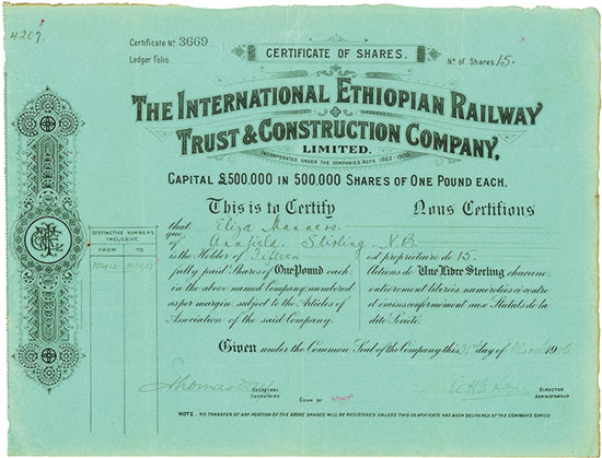 International Ethiopian Railway Trust & Construction Company, Limited