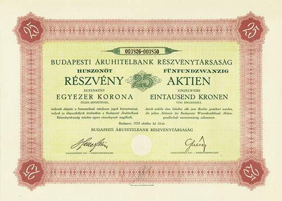Budapester Warenkreditbank AG / Budapesti Aruhitelbank Reszvenytarsasag