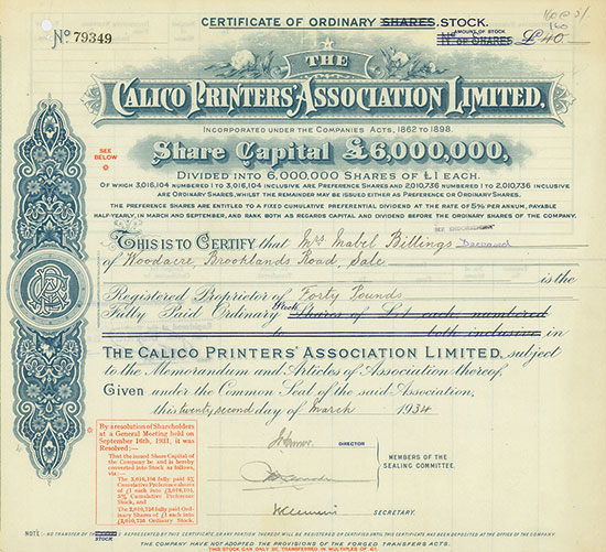 Calico Printers' Association Limited