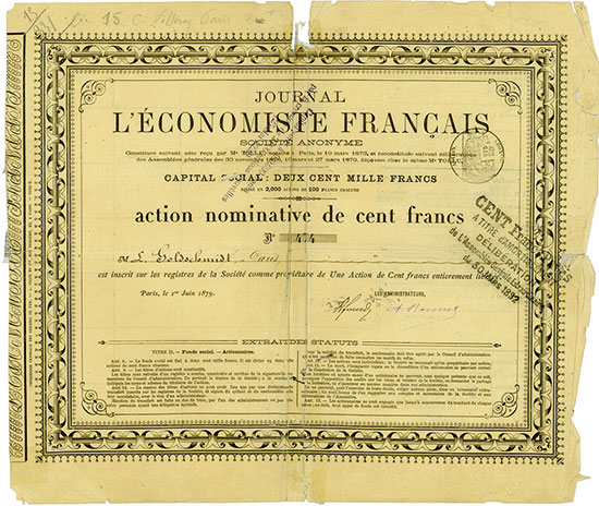 Journal l'Économiste Française Société Anonyme