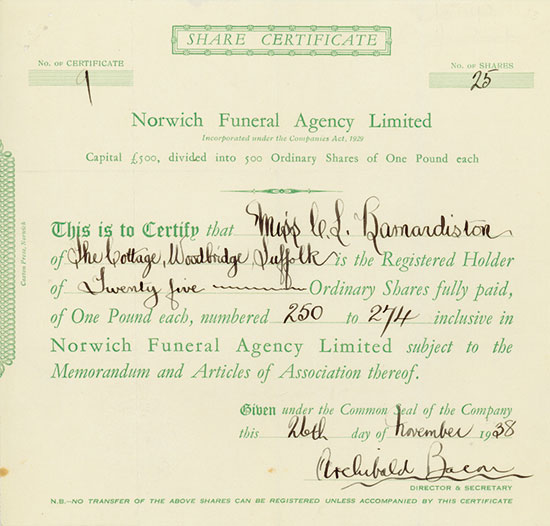 Norwich Funeral Agency Limited