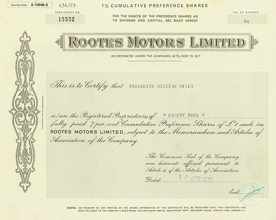 Rootes Motors Limited