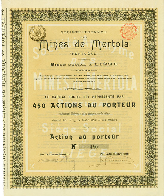 Société Anonyme des Mines de Mertola (Portugal)
