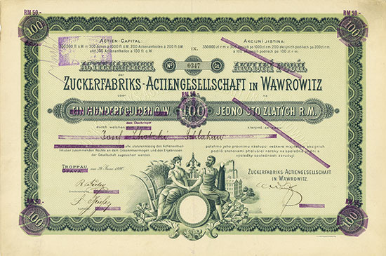 Zuckerfabriks-Aktiengesellschaft in Wawrowitz