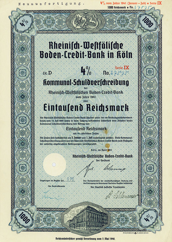 Rheinisch-Westfälische Boden-Credit-Bank in Köln