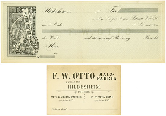 F. W. Otto, Malzfabrik Hildesheim, AG [2 Stück]