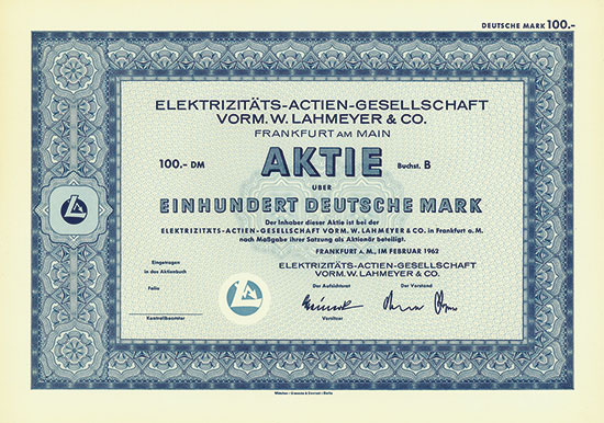 Elektrizitäts-Actien-Gesellschaft vorm. W. Lahmeyer & Co.