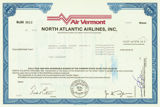 Air Vermont - North Atlantic Airlines, Inc.