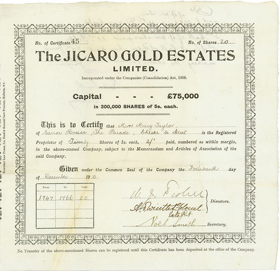 Jicaro Gold Estates Limited