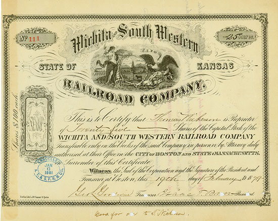 Wichita and South Western Railroad Company