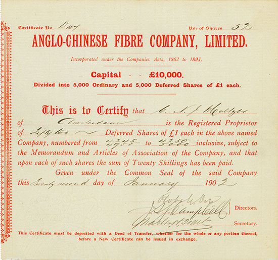 Anglo-Chinese Fibre Company, Limited