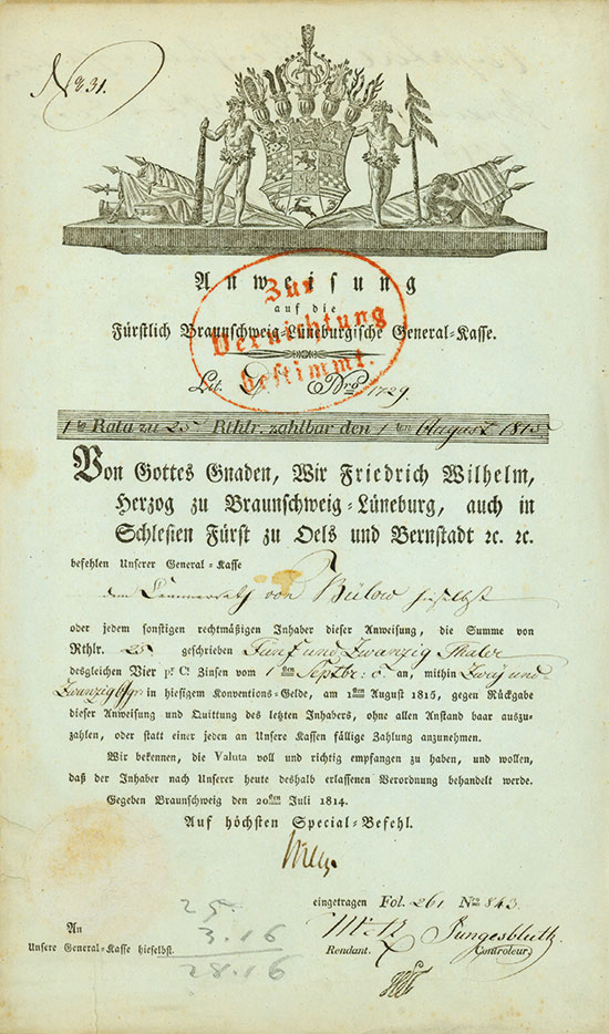 Fürstlich Braunschweig-Lüneburgische General-Kasse