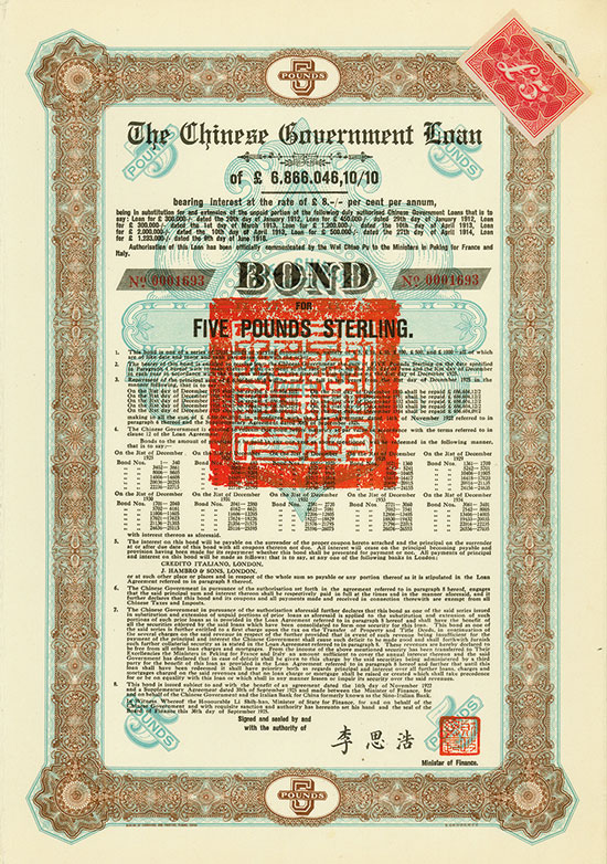 Chinese Government (Skoda Loan II, Kuhlmann 700 E)