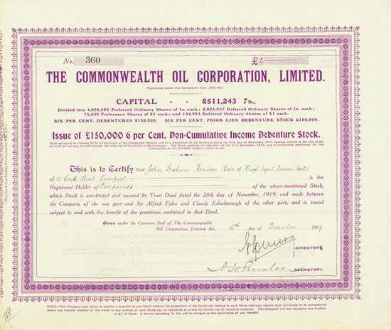 Commonwealth Oil Corporation, Limited