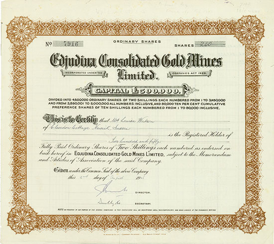 Edjudina Consolidated Gold Mines Limited