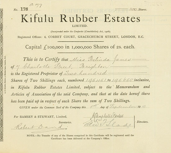 Kifulu Rubber Estates Limited