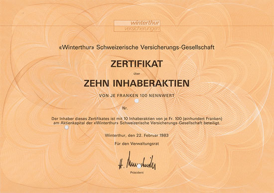 «Winterthur» Schweizerische Versicherungs-Gesellschaft