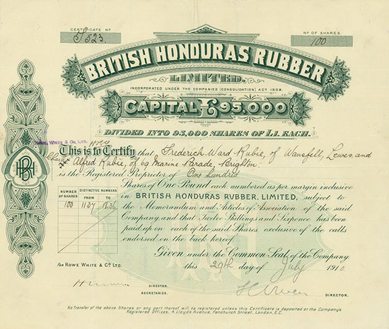 British Honduras Rubber, Limited