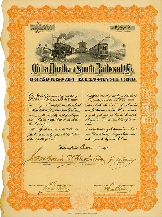 Cuba North and South Railroad Co. / Compañia Ferrocarrilera del Norte y Sur de Cuba