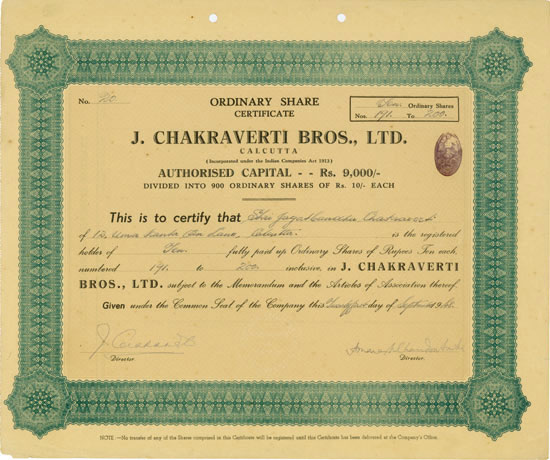 J. Chakraverti Bros., Ltd.