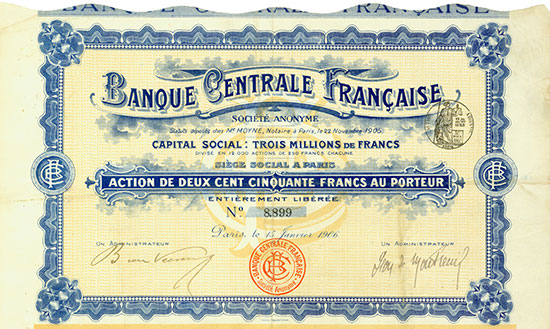 Banque Centrale Française Société Anonyme