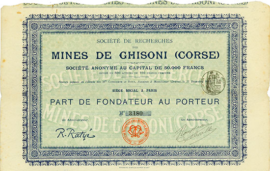 Société de Recherches des Mines de Ghisoni (Corse)