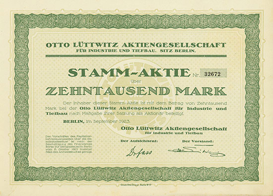 Otto Lüttwitz Aktiegesellschaft für Industrie und Tiefbau