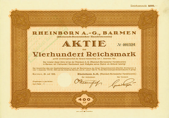 Rheinborn AG (Rheinisch-Bornesischer Handelsverein)