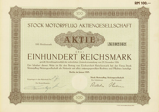 Stock Motorpflug AG