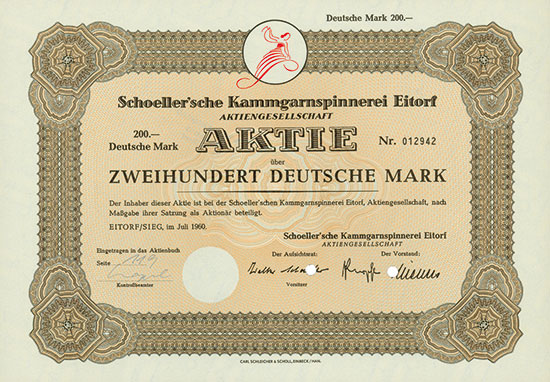 Schoeller´sche Kammgarnspinnerei Eitorf 