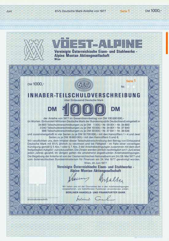 VÖEST-ALPINE Vereinigte Österreichische Eisen- und Stahlwerke - Alpine Montan AG