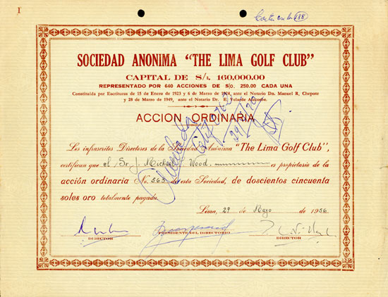 Sociedad Anonima "The Lima Golf Club"