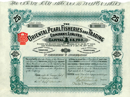 The Oriental Pearl Fisheries and Trading Company Limited