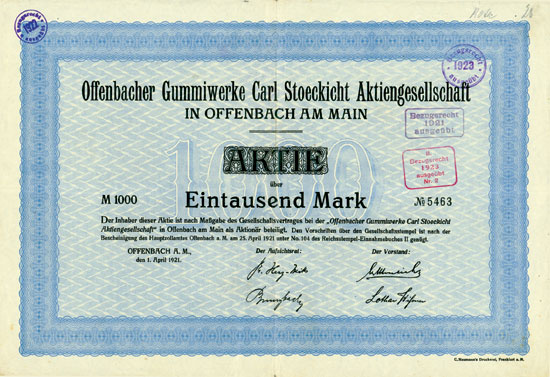 Offenbacher Gummiwerke Carl Stoeckicht AG