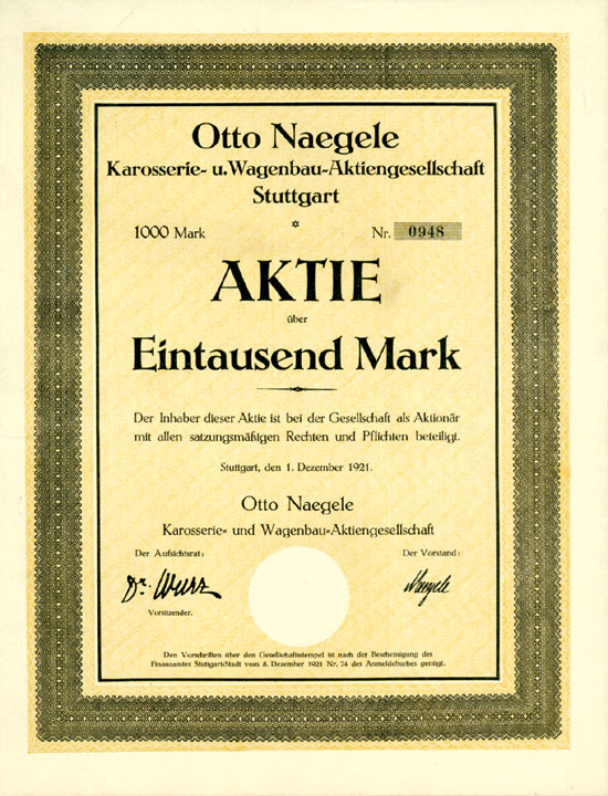 Otto Naegele Karosserie- u. Wagenbau-AG Stuttgart