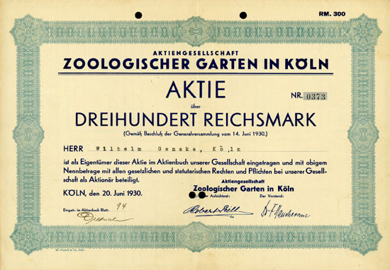 Aktiengesellschaft Zoologischer Garten in Köln