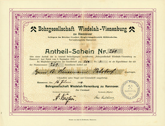 Bohrgesellschaft Wiedelah-Vienenburg zu Hannover
