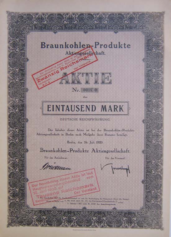 Braunkohlen-Produkte AG [149 Stück]