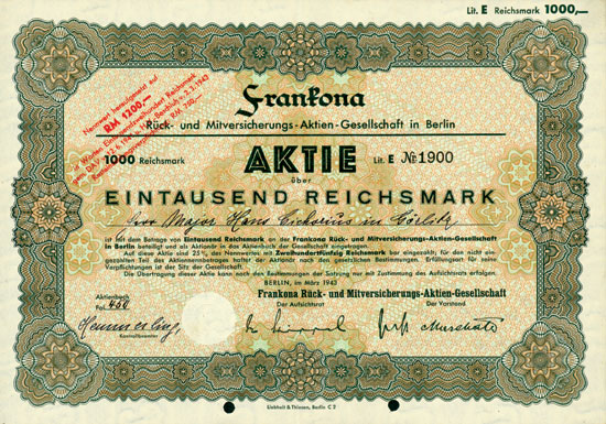Frankona Rück- und Mitversicherungs-Aktien-Gesellschaft in Berlin