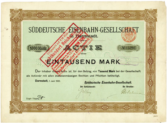 Süddeutsche Eisenbahn-Gesellschaft in Darmstadt