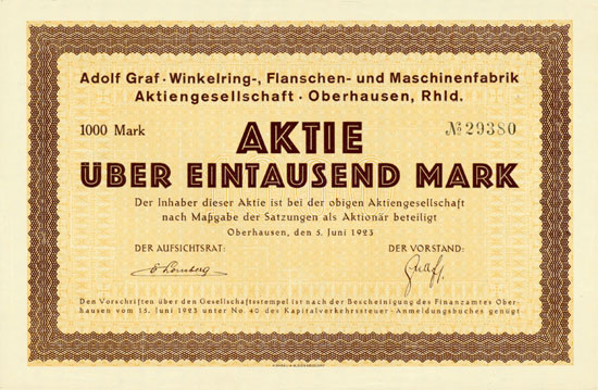 Adolf Graf Winkelring-, Flanschen- und Maschinenfabrik Aktiengesellschaft